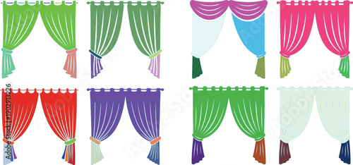 Colorful Curtains with Tassels in Various Styles green