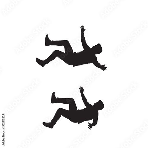 Person Falling into Darkness Silhouette – Burnout, Mental Exhaustion, Emotional Collapse Concept