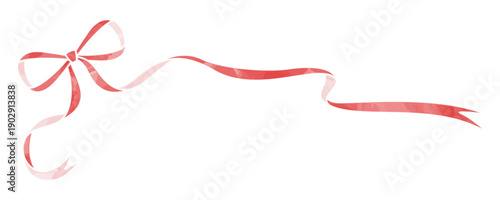 リボンのデコレーション素材、フレーム、水彩風カラー