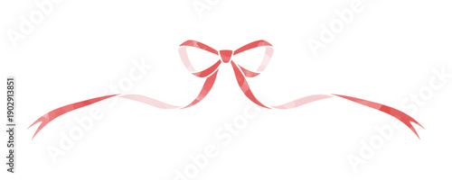 リボンのデコレーション素材、フレーム、水彩風カラー