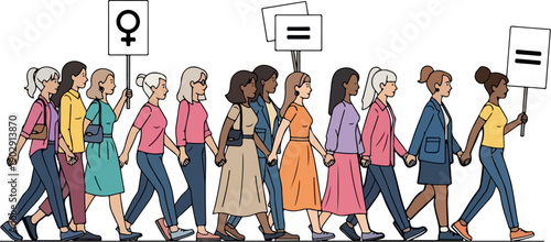 People Queue Waiting in Line isolated on transparent background