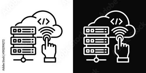 Build Trigger Icon White And Black Background Style