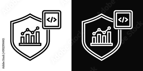 Code Coverage Icon White And Black Background Style