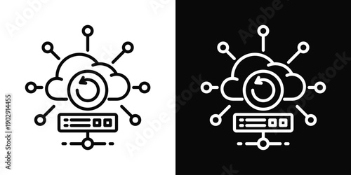 Rollback Icon White And Black Background Style