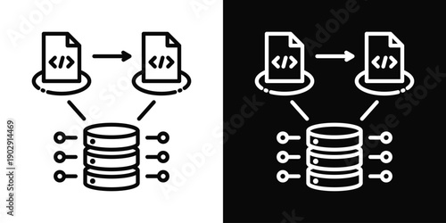 Git Hook Icon White And Black Background Style