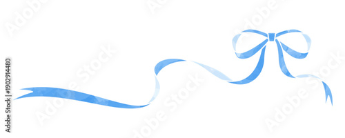 リボンのデコレーション素材、フレーム、水彩風カラー