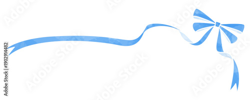 リボンのデコレーション素材、フレーム、水彩風カラー