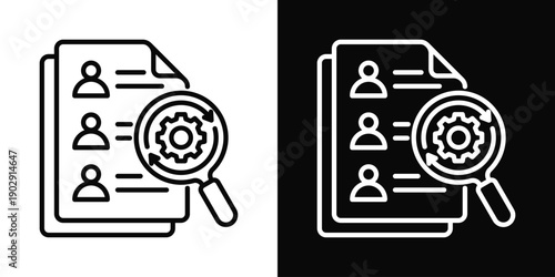 Test Queue Icon White And Black Background Style