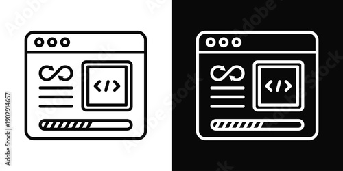 Stage View Icon White And Black Background Style