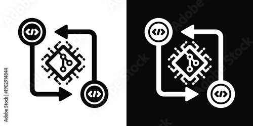 Commit Icon White And Black Background Style