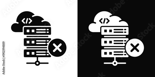 Build Failed Icon White And Black Background Style