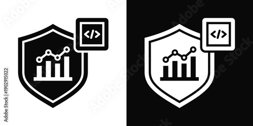 Code Coverage Icon White And Black Background Style