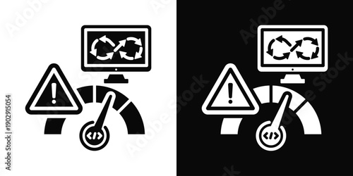 Pipeline Status Icon White And Black Background Style