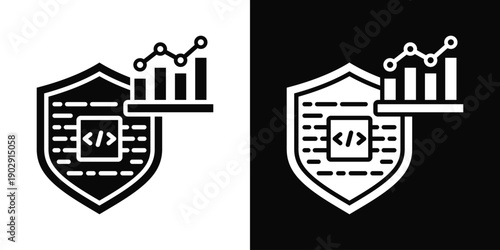 Static Analysis Icon White And Black Background Style