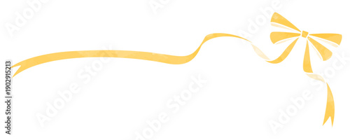 リボンのデコレーション素材、フレーム、水彩風カラー