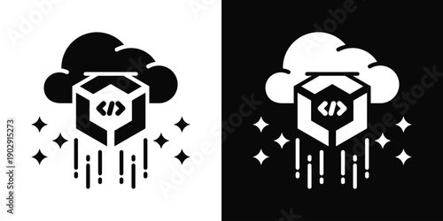 Artifact Storage Icon White And Black Background Style