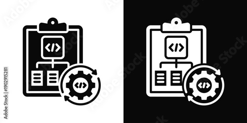 Build Job Icon White And Black Background Style
