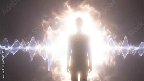 Wallpaper Mural Human Silhouette in Bright Energy Portal Torontodigital.ca