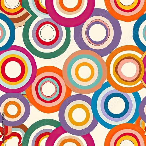 Funky Circle Pattern Background. Colorful illustration. Use wallpaper, textile