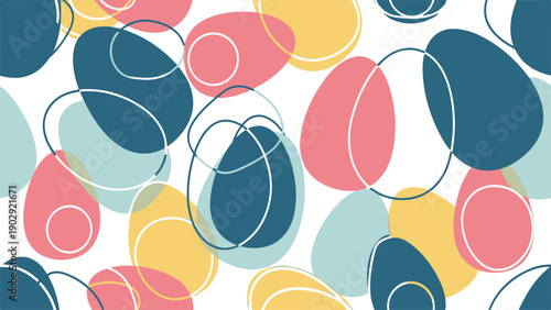 Vibrant Abstract Easter Egg Seamless Pattern Background