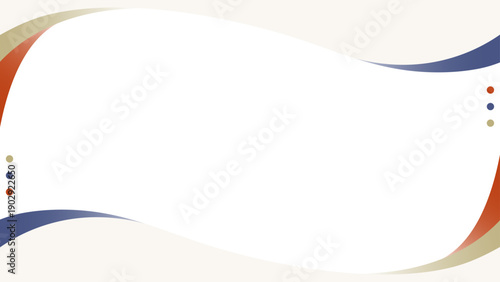 曲線のシンプルなデザインフレーム、背景、16:9サイズ