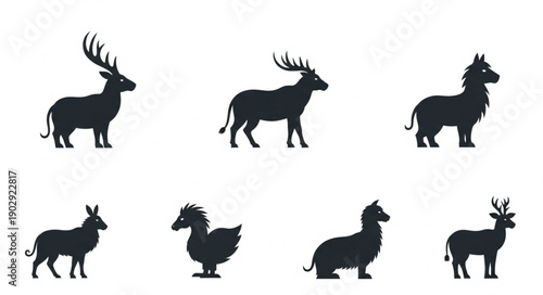 Collection of Animal Silhouettes for Design.
