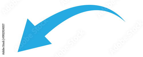 Blue curve arrow icon. Curved arrow sign flat style. Arrow icon use for your web site design, logo, app, UI. arrow indicated the direction symbol. This arrow icon isolated on white background. EPS 10