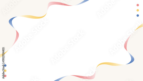 曲線のシンプルなデザインフレーム、背景、16:9サイズ