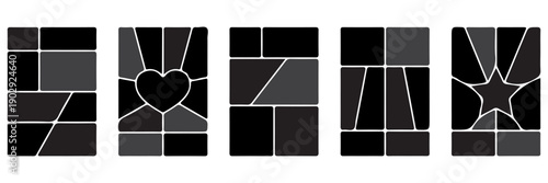 Different geometric grid layouts for creating mood boards, photo galleries or storyboards. vector Eps 10