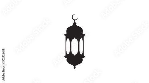 Elegant Islamic Lantern Vector Illustration With Crescent Moon For Ramadan And Eid Celebrations