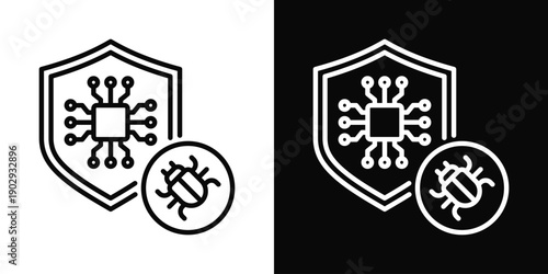 Penetration Testing Icon White And Black Background Style