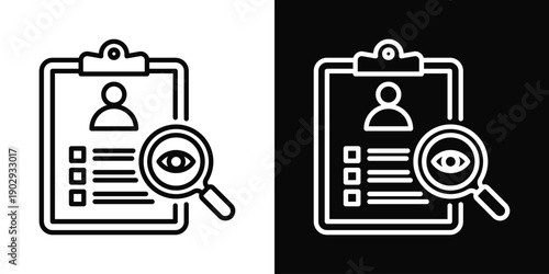 Access Review Icon White And Black Background Style