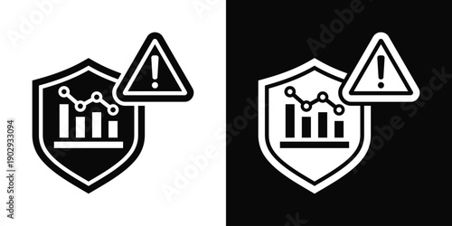Risk Assessment Icon White And Black Background Style