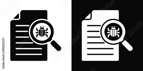 Vulnerability Scan Icon White And Black Background Style