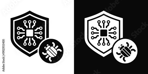 Penetration Testing Icon White And Black Background Style