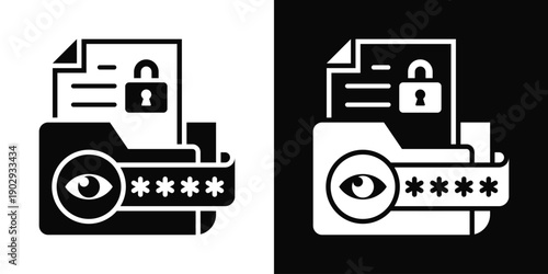 Confidentiality Icon White And Black Background Style