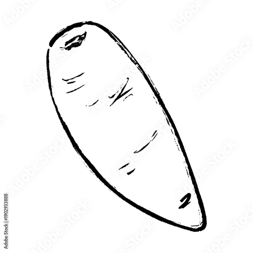 筆で描いた人参のイラスト