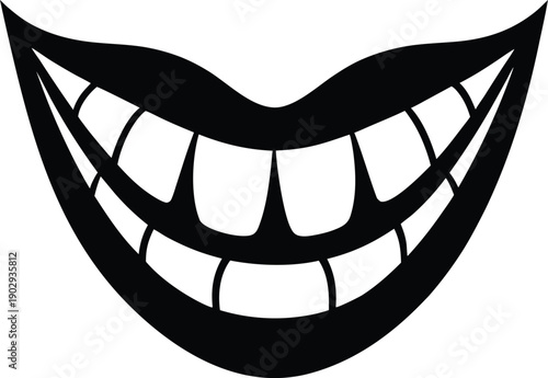 vector illustration of a black and white lips