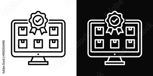 Asset Management Icon White And Black Background Style