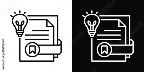 Knowledge Article Icon White And Black Background Style