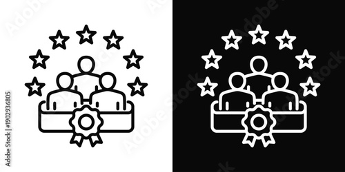 User Satisfaction Icon White And Black Background Style