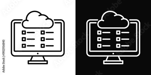 Service Portal Icon White And Black Background Style