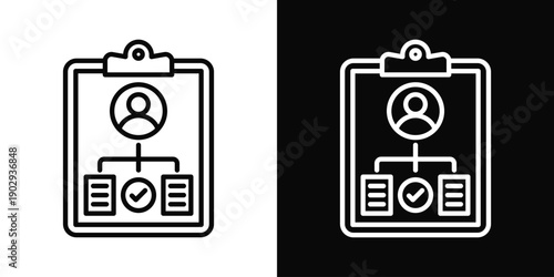 Task Assignment Icon White And Black Background Style