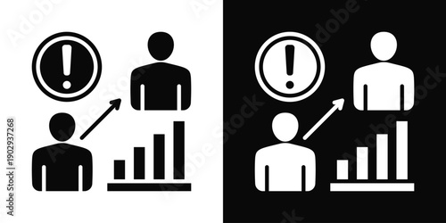 Escalation Icon White And Black Background Style