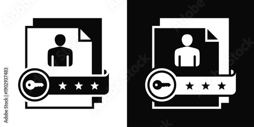 Access Request Icon White And Black Background Style