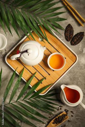 Set for tea ceremony with t...