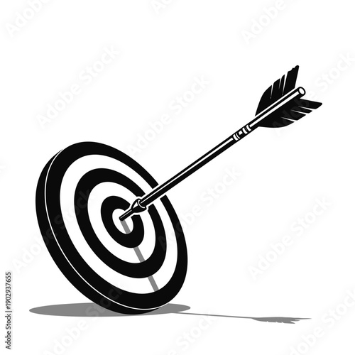An arrow hitting the bullseye of a target, symbolizing success and accuracy.