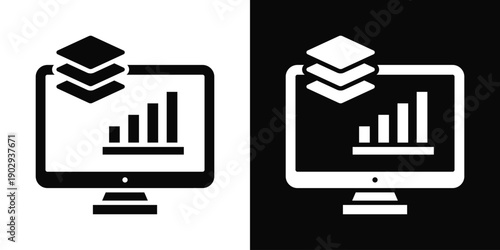Dashboard Icon White And Black Background Style