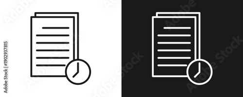 Archive Icon Set Outline In White And Black Background