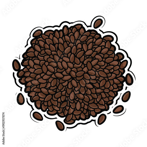 A pile of brown seeds
